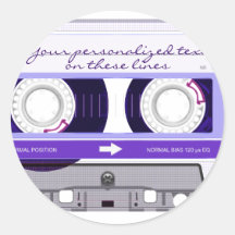 Cassette tape - purple - sticker