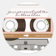 Cassette tape - tan - sticker