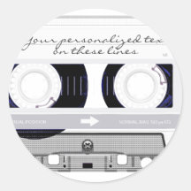 Cassette tape - white - sticker
