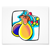 Castanets and berries, yellow and blue image photographic print