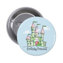 Castle Birthday Princess Pinback Button