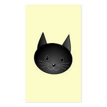 Cat. Adorable black kitty. Business Card Template