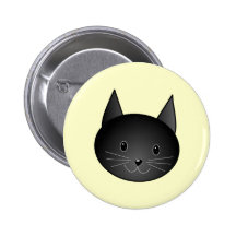 Cat. Adorable black kitty. Buttons