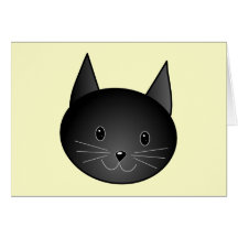 Cat. Adorable black kitty. Greeting Cards