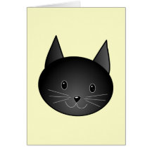 Cat. Adorable black kitty. Greeting Cards