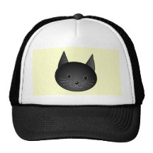 Cat. Adorable black kitty. Hat
