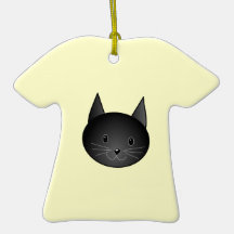 Cat. Adorable black kitty. Christmas Tree Ornaments