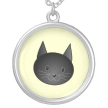 Cat. Adorable black kitty. Personalised Necklace
