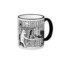 Cat and Dog in the Library Mugs