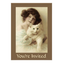 Cat and Lady PURRfect Beauty Party Invitation