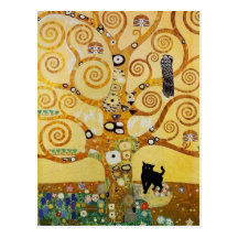 Cat and Tree of Life Post Card
