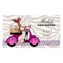 Cat Business Card Zebra Scooter Cute business cards