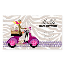 Cat Business Card Zebra Scooter Cute business cards