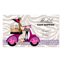 Cat Business Card Zebra Scooter Cute business cards