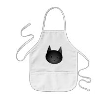 Cat. Cute black kitty. Aprons