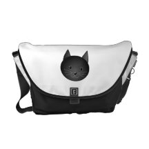 Cat. Cute black kitty. Messenger Bag