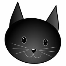 Cat. Cute black kitty. Photo Cutout