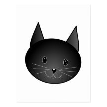 Cat. Cute black kitty. Post Cards