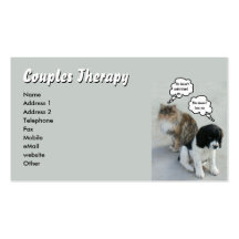 Cat & Dog Couples Therapy Business Card Template