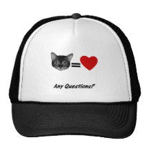 Cat Equals Love Hats