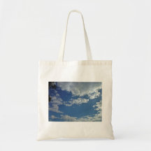 Cat-head shaped piece of sky between clouds bag