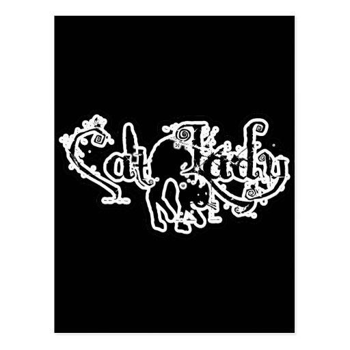 Cat Lady Black & White Postcards