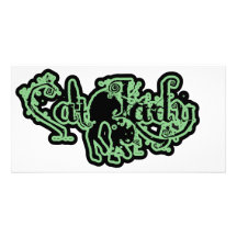 Cat Lady Green Customized Photo Card