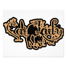 Cat Lady Orange Personalised Invitations