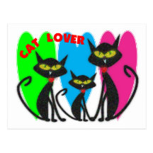 Cat Lover Gifts---Unique Cats--Bright Colours Post Cards