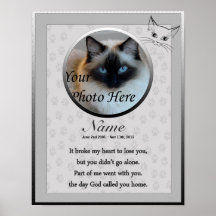 Cat Memorial Poster Print - Religious Verse