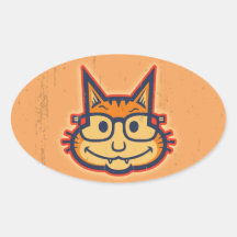 Cat Nerd II Sticker