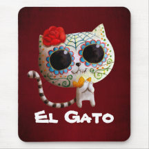 Cat of Day of The Dead Mousepads