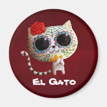 Cat of Day of The Dead Refrigerator Magnets