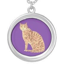 Cat On Purple, necklace.