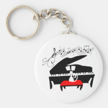 Cat & Piano Key Chains