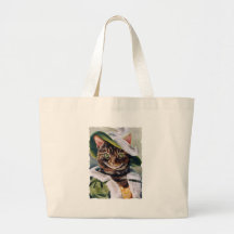Cat Portrait Tote Bags