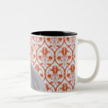 Cat (Russian blue) and wallpaper background Coffee Mugs