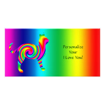Cat Shaped Rainbow Twist Picture Card