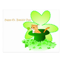Cat St. Patrick's Day Postcard
