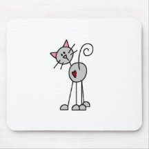 Cat Stick Figure Mousepad