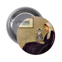 CAT (Tabby 1) - Whistlers Mother Pinback Button