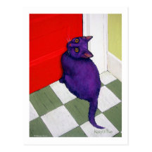 Cat Wanting to Go Out Here Postcard