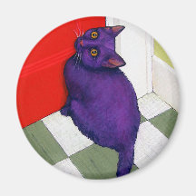 Cat Wanting to Go Out Here Refrigerator Magnets