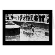 Catching Goldfish in Union Square, NY 1908 Card