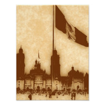 Catedral en el Zocalo del DF con la Bandera 11 Photograph