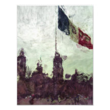 Catedral en el Zocalo del DF con la Bandera 3 Photo Print