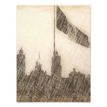 Catedral en el Zocalo del DF con la Bandera 7 Photograph