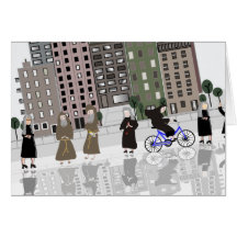 Catholic Nuns and Monks Retro Art Card