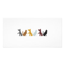 Cats and Dogs cartoon pattern Customized Photo Card