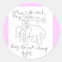 cats and  dogs sticker